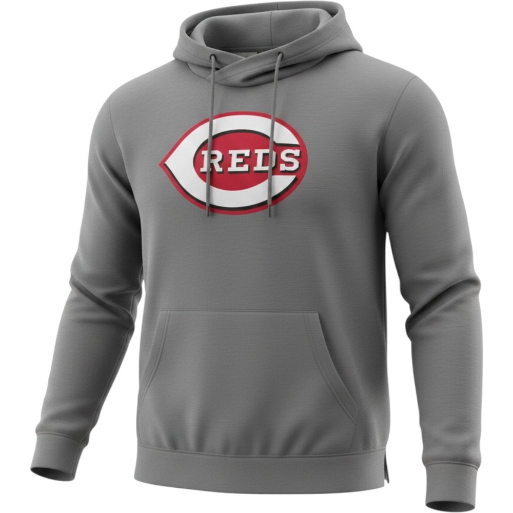 Antigua Cincinnati Reds Mens XL Charcoal Heather Victory Pullover Hoodie MLB